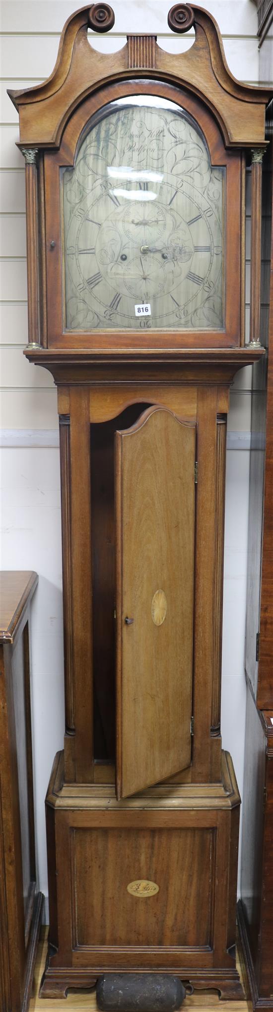 David Hill of Balfron. An eight day longcase clock in mahogany case W.53cm